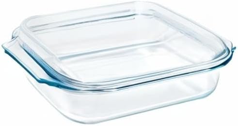 Small 1.4-QT Tempered Glass Casserole Dish with Lid, Rectangular Clear Glass Casserole Bakeware with Glass Lid