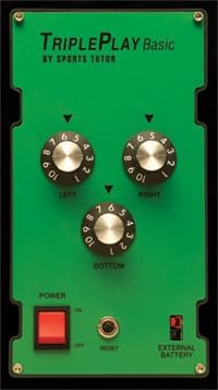 TriplePlay Basic - Baseball Pitching Machine with Three Pitching Wheels and Dial Controls