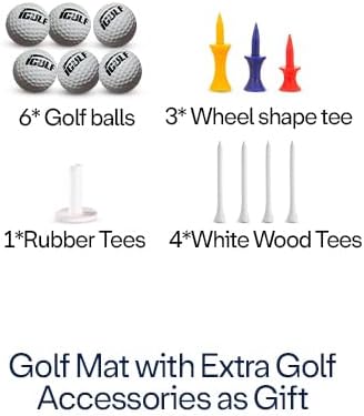 Tri-Turf 3-in-1 Golf Hitting Mat - XL 24"x24" Foldable Practice Pad w/Adjustable Tees, Non-Slip EVA Foam Base, Indoor & Outdoor Use for Chipping, Driving, Swing Training, Backyard or Garage