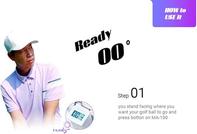 See Directions Digitally! Golf Aiming Device White