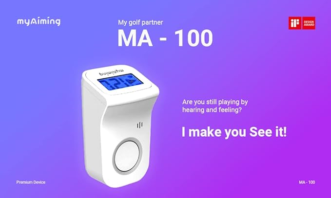 See Directions Digitally! Golf Aiming Device White