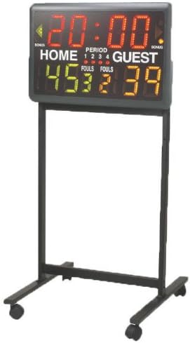 Trigon Sports Electronic Basketball Scoreboard, Battery Powered LED Digital Scoreboard with Remote Wireless & Portable Stand, Timer Clock Score Keeper for Multisports