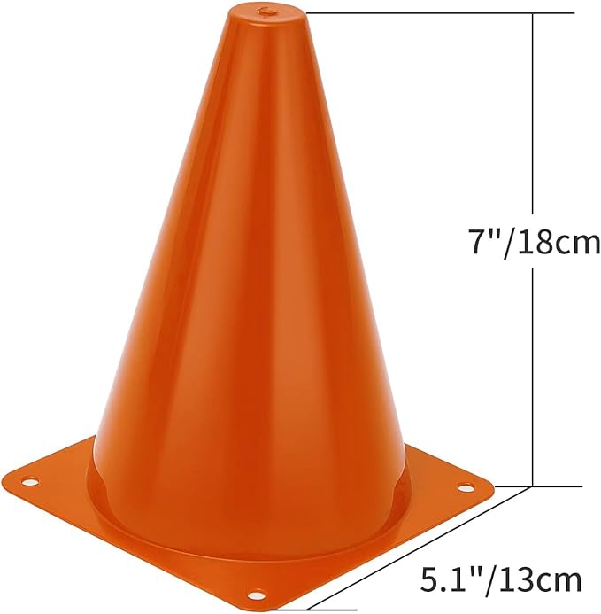 Cones Sports for Kids, Small Training Cones Set for Soccer Practice, 24 Pack 7 Inch Agility Field Cone Marker for Football Basketball Drills, Plastic Multi color Baseball Cone for Outdoor Indoor Games
