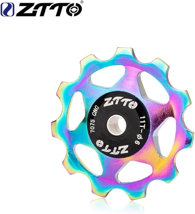 ZTTO Guide Pulley Bike Rear Derailleur Pulley Wheels, Colorful Aluminum Alloy 11T 13T CNC Road Bike Guide Roller Bicycle Derailleur 4mm 5mm 6mm for MTB, Road Bike