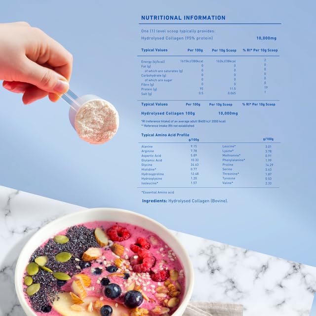 The Intelligent Health Hydrolyzed Collagen Peptides Powder, Grass Fed, High Protein, Unflavored, Gluten-Free, Paleo & Keto Friendly, 10g per Serving (200g) Supports Skin, Hair, Nails, Joints, & Bones