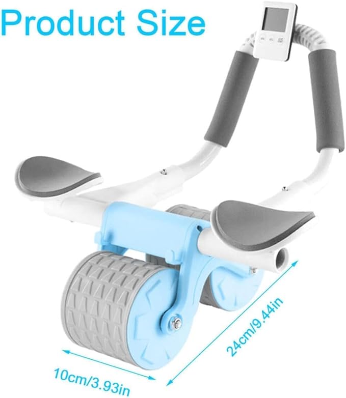 Bersauji 2025 New Ab Roller Wheel with Knee Mat &Timer, Automatic Rebound Abdominal Wheel, Ab Abdominal Exercise Roller with Elbow Support, Abs Workout Equipment Ab Exercise Roller for Women Men