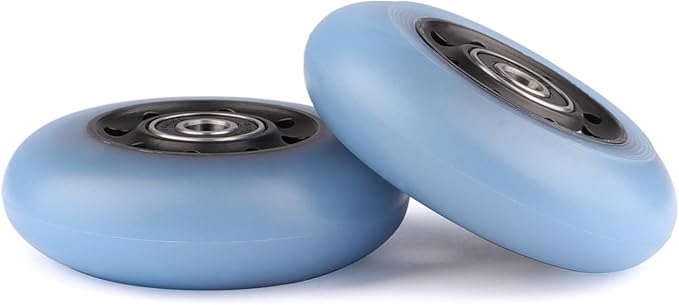 2-Pack 76mm PU Caster Board Replacement Wheel Set 90A Compatible with Razor RipStik Classic Air, DLX G Ripsurf (Blue)