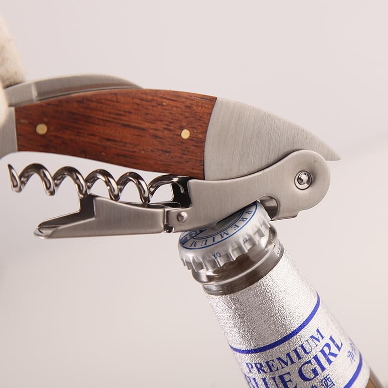 Unique Fish Corkscrew, Professional Waiters Corkscrew Wine Key Bottle Opener,Manual Wine Key for Servers, Waiters, Bartenders and Home Use (Brown fish)