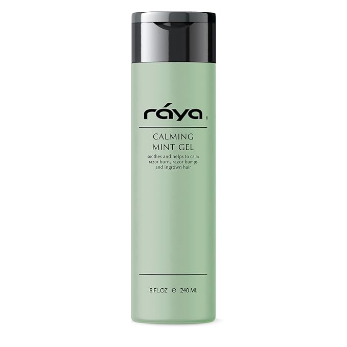 RAYA Calming Mint Gel 8 oz (S-501) | Softening and Soothing Gel | Great for After Shaving and Waxing | Helps Heal Razor Bumps, Razor Burns, and Ingrown Hairs