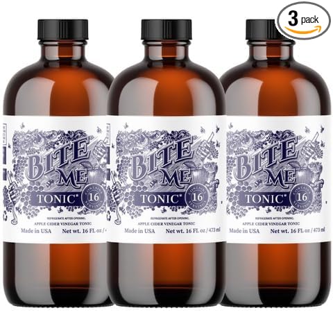 Bite Me Apple Cider Vinegar Tonic with Manuka Honey, Hydromeric, Ginger, Lime, Lemon Juice, Cayenne Pepper & Bioperine for Gut Health & Digestion