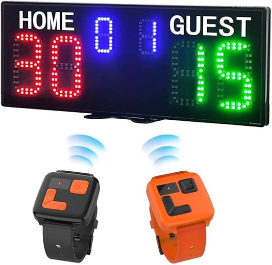YZ LED Super Bright Electronic Scoreboard, Battery Powered Digital Scoreboard with Remote, Tennis Score Keeper for Net,Basketball/Volleyball/Baseball/Cornhole Indoor Outdoor Buzzer