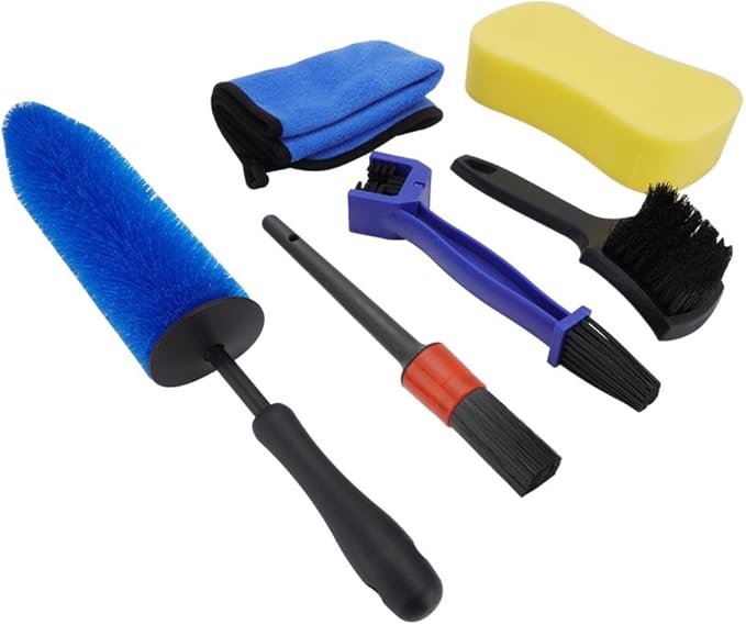 Motorcycle Wheel Cleaning Stand with Cleaning Brush Kit,Universal Roller Paddock for Dirt Street Bike Ebike for Tire Cleaning & Chain Lubrication(Bikes<500 lb & Tire Width<180 mm)