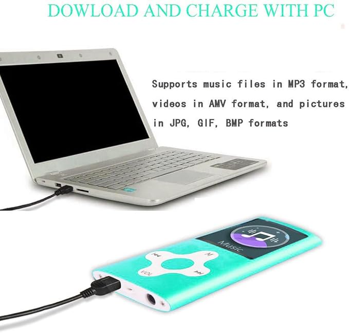 Mp3 Player,Music Player with a 16 GB Memory Card Portable Digital Music Player/Video/Voice Record/FM Radio/E-Book Reader/Photo Viewer/1.8 LCD (Sky Blue)