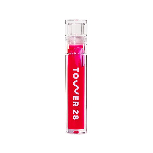 Tower 28 ShineOn Lip Jelly, XOXO | Non-Sticky, Vegan Lip Gloss in Sheer XOXO | Moisturizing Apricot and Raspberry Seed Oil | Clean, Cruelty Free