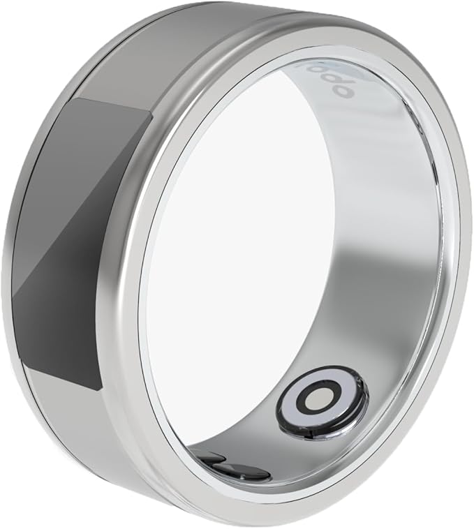 Phone Touch Control Smart Ring Health Tracker, 5 Days Working Time, Heart Rate & Body Temperature, Fitness Tracker, Calorie Counter, Blood Oxygen, Menstrual Cycle Monitor โ Silver (20.7mm)