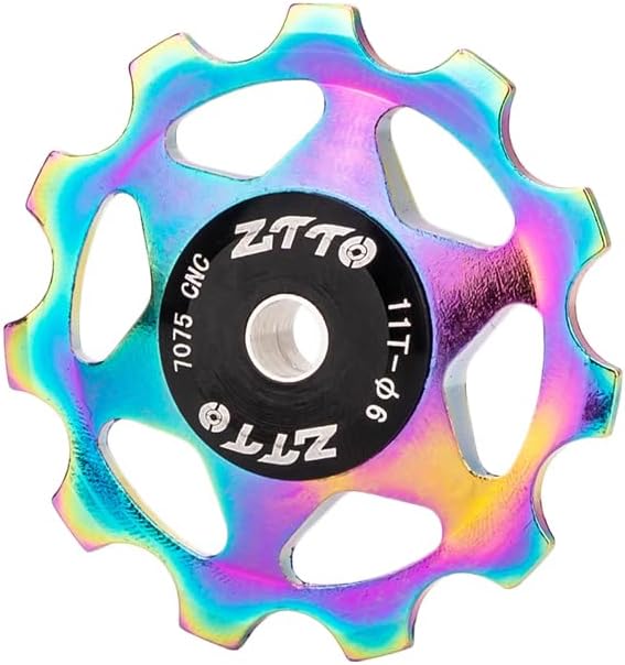 ZTTO Guide Pulley Bike Rear Derailleur Pulley Wheels, Colorful Aluminum Alloy 11T 13T CNC Road Bike Guide Roller Bicycle Derailleur 4mm 5mm 6mm for MTB, Road Bike