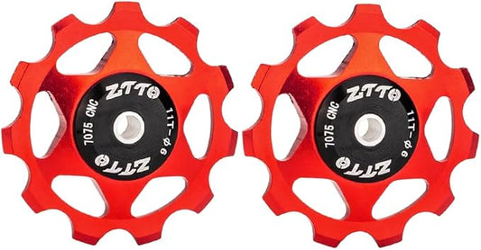 ZTTO Guide Pulley Bike Rear Derailleur Pulley Wheels, Colorful Aluminum Alloy 11T 13T CNC Road Bike Guide Roller Bicycle Derailleur 4mm 5mm 6mm for MTB, Road Bike