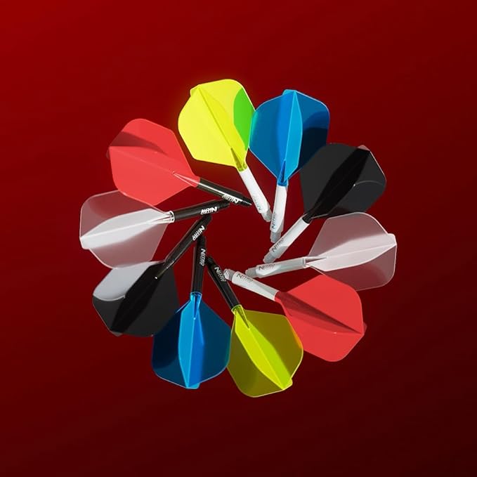 RED DRAGON Darts – Nitro Flite Integrated Flight & Shaft System – No.2 Shape and Design - Available in Short, Intermediate & Medium - Available in Variety of Colours - Professional Darts Accessories