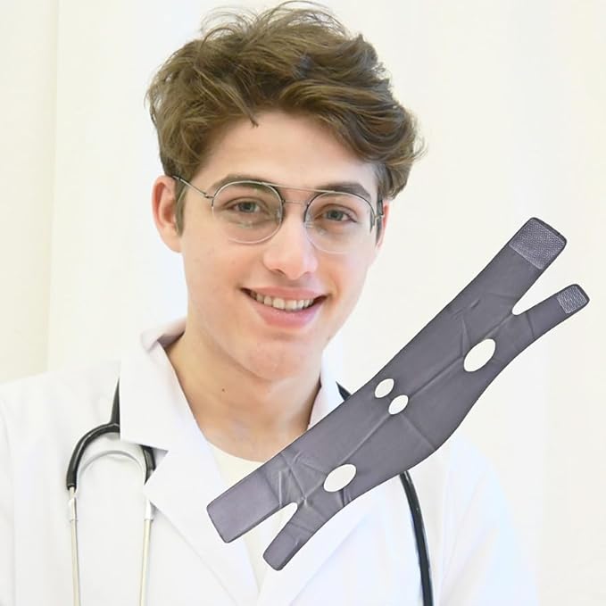 V Line Lifting Mask Chin Strap for Sleeping, Face Lifting Strap, Chin Strap, Jawline Shaper, Jaw Strap, Double Chin Reducer,Face Lift Tape & Snoring Solution (Gray)