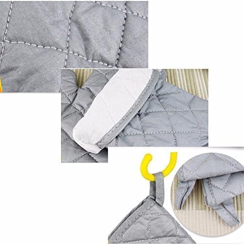 17 Inch Extra Long Heat Resistant Oven Gloves New Cotton Oven Mitts Kitchen Gloves High Temperature Cooking Tool BBQ Gloves (17" Silver)