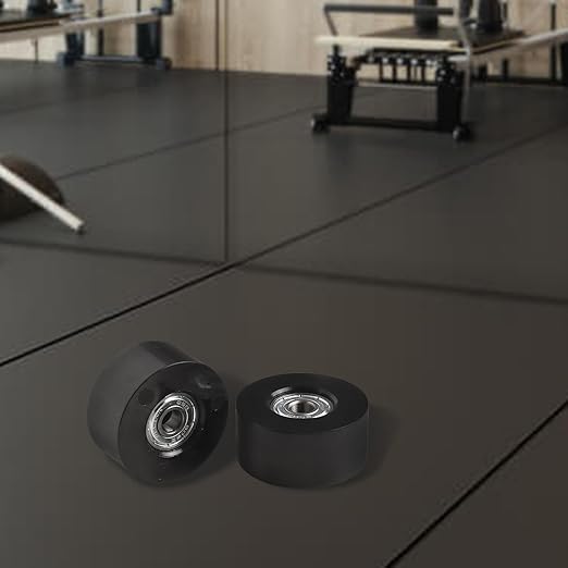 4 Pieces Fitness Trolley Seat Rail Rollers for Water Resistance Rowing Machine, Nylon Steel Cushion Moving Wheel, Row Machines Part Replacement for Home Gym Fitness Equipment