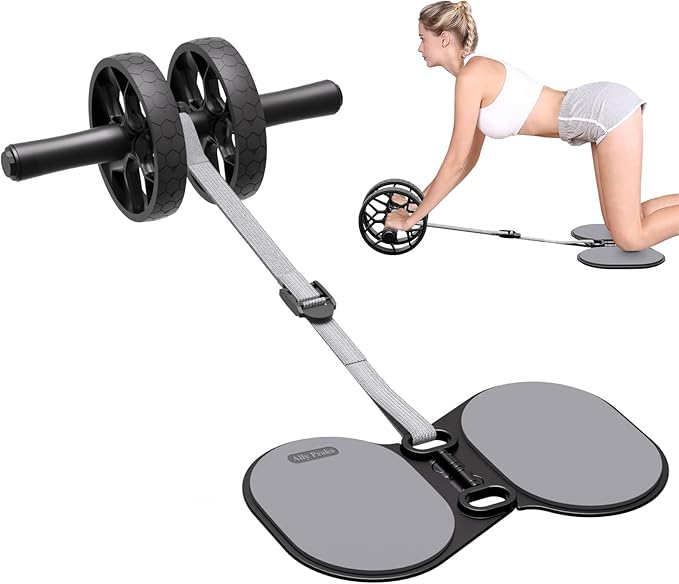 Ally Peaks Ab Roller Wheel with Adjustable Resistance,Automatic Rebound Abs & Core Workout Equipment for Beginners,All Levels & Post-Exhaustion Detachable Strength Training with Knee Pad.Ab wheel roller for men women