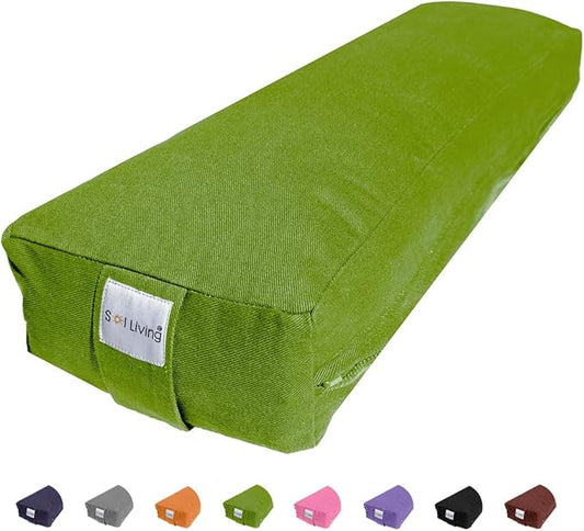 Sol Living Yoga Bolster Pillow Rectangular Meditation Cushion Cotton Meditation Accessories for Restorative Yoga Meditation Pillow Yoga Pillow Firm Body Pillow Bolster Pillow for Legs Removable Cover