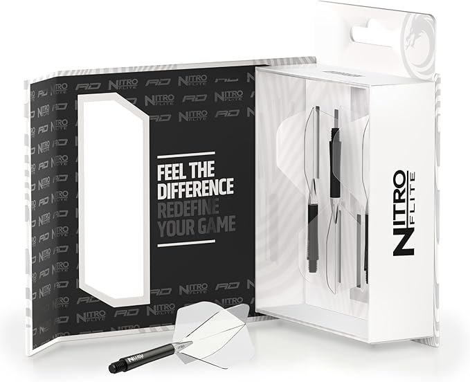 RED DRAGON Darts – Nitro Flite Integrated Flight & Shaft System – No.2 Shape and Design - Available in Short, Intermediate & Medium - Available in Variety of Colours - Professional Darts Accessories