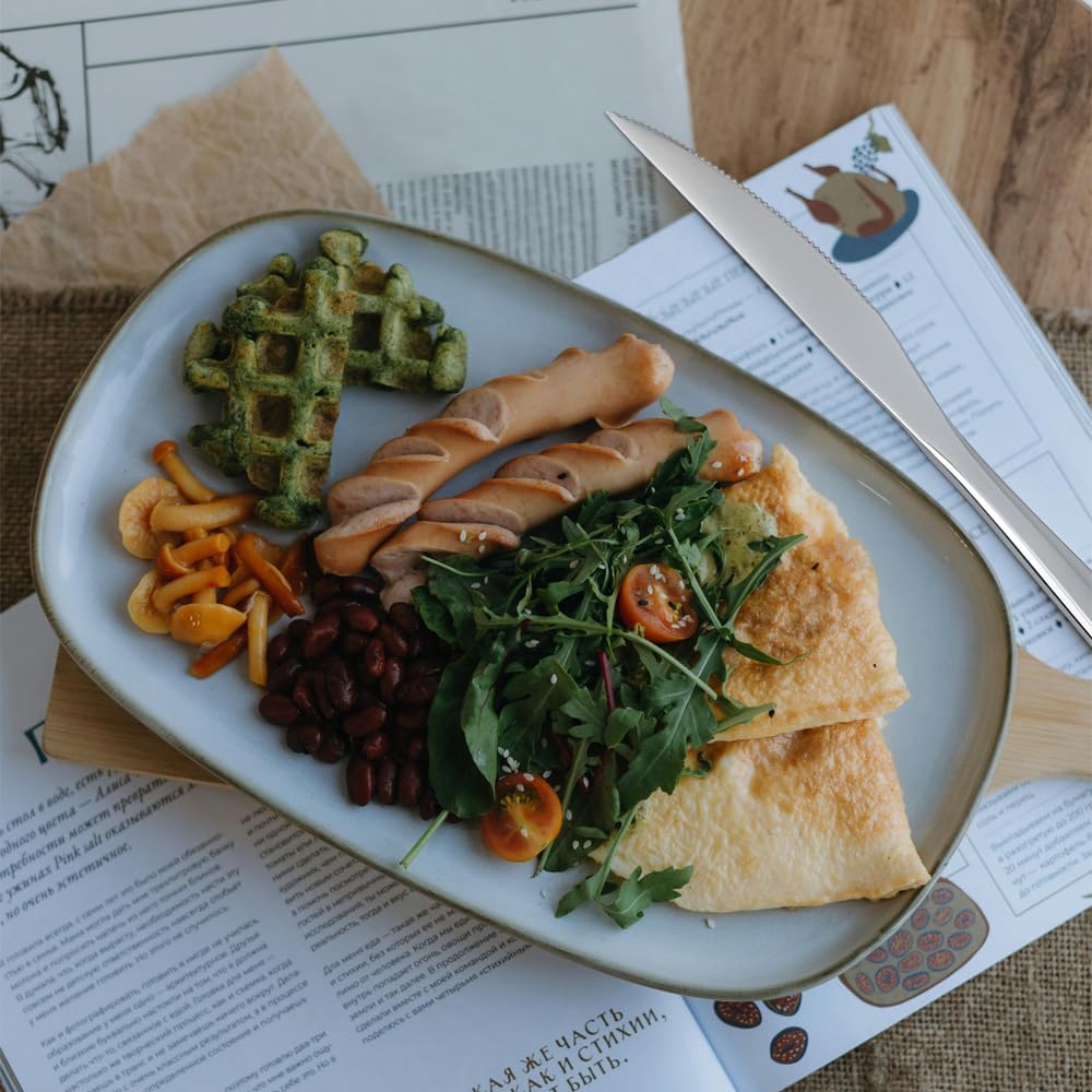 Dinner Knives,12 Piece Dinner knife Set,18/10 Stainless Steel Silverware Set Dinner Knife For Home,Kitchen,Restaurant and Hotel,Mirror Polished& Dishwasher Safe