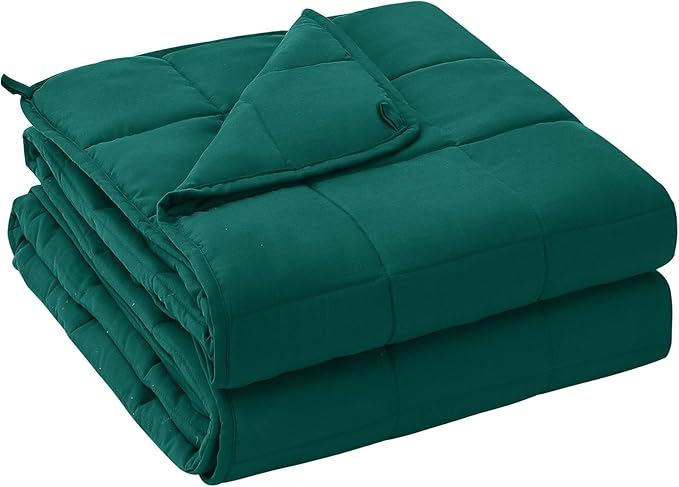yescool Weighted Blanket for Adults (30 lbs, 88" x 104", Dark Green) Cooling Heavy Blanket for Sleeping Perfect for 290-310 lbs, King Size Breathable Blanket with Premium Glass Bead, Machine Washable