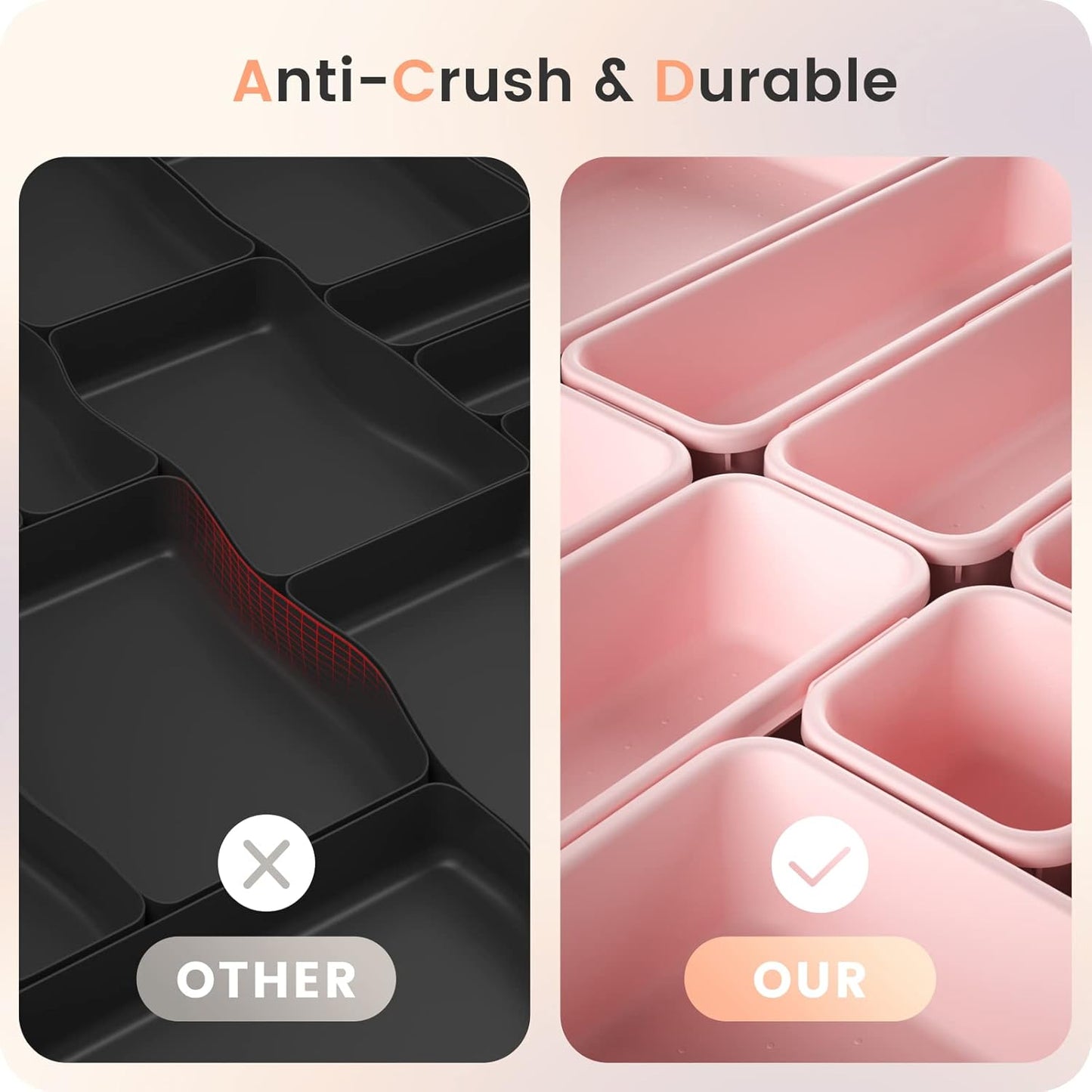 ใ๐ฎ๐ฎ๐ฃ๐๐ฆใA-LUGEI Plastic Pink Desk Drawer Organizer, Bathroom Organizers and Storage, Makeup Organizer, Organization and Storage Bin Container for Vanity Office Utensils Gadget Tool Pantry Cosmetic