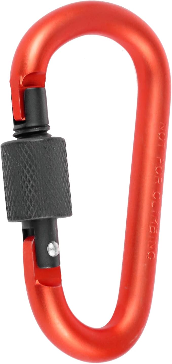 10 Pack Aluminum D Ring Key Rings Hiking Clips Locking Carabiner for Hiking Camping Fishing and Outdoor Use,Clips with Screw Gate Multicolored