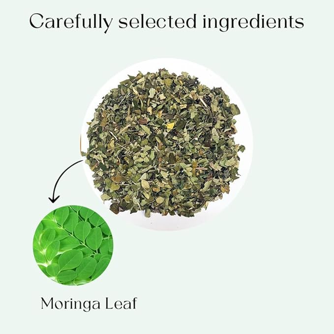 Blendart Moringa Tea Bags (50 Count) Caffeine Free, Pure Moringa Leaves | Sweet and Light Herbal Tea Bags,