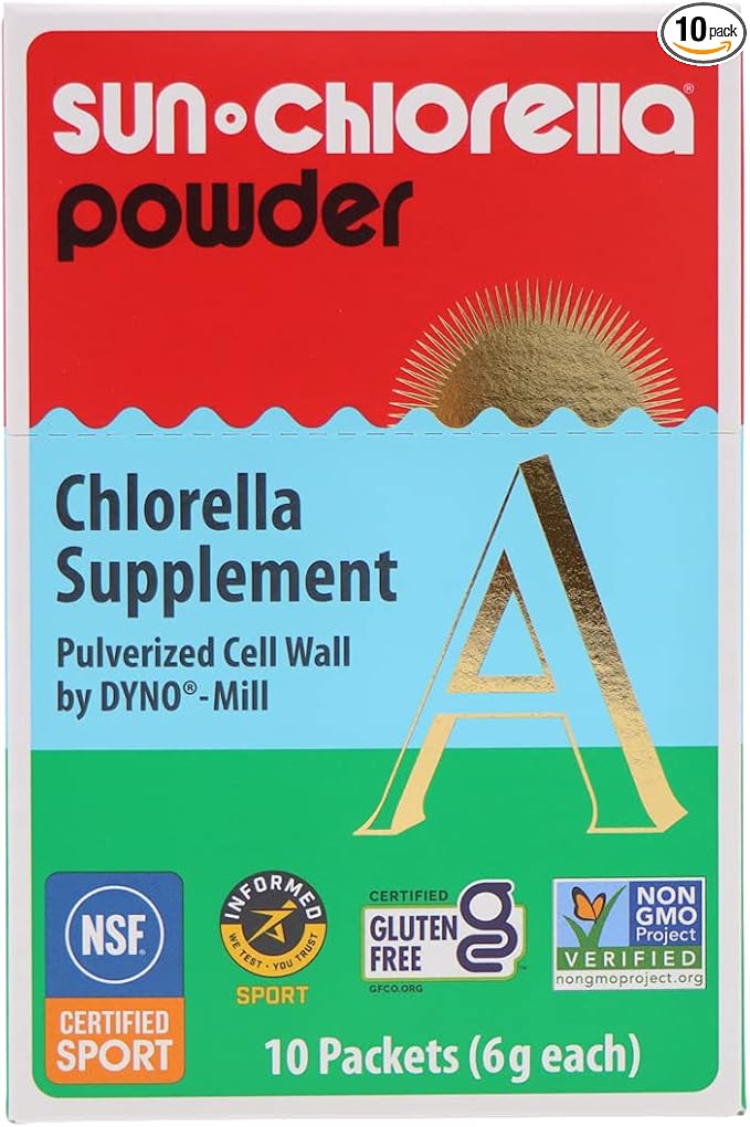 Sun Chlorella Powder Green Algae Superfood Supplement Supports Whole Body Wellness Immune Defense, Gut Health & Natural Energy Boost - Chlorophyll, B12, Protein - Non-GMO - 10 Servings