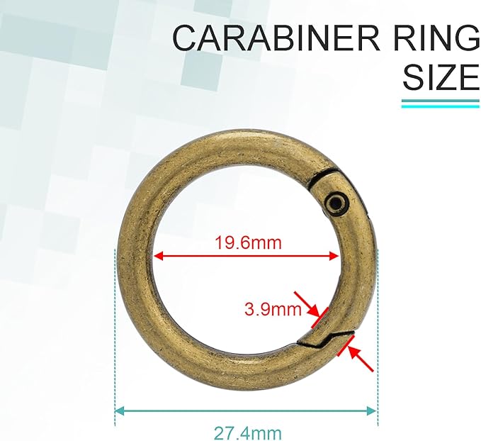 10 Pack 3/4 Inch Trigger Spring O Rings, Metal Round Carabiner Clip Snap Hook, Spring Keyring Buckles for Replacement Purse Strap, Paracord Lanyard Clips, Keychain Rings Hardware DIY Crafts Making