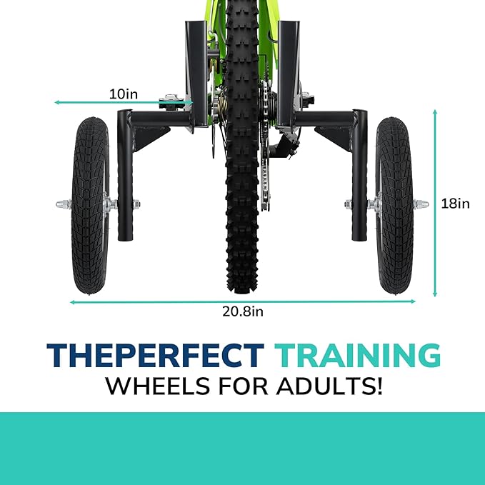 Moshay Adjustable Adult Bicycle Bike Stabilizers Training Wheels Fits 24" to 29" - Quality Heavy Duty