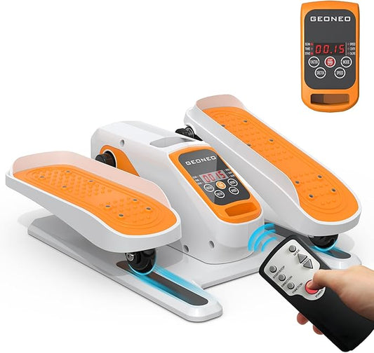 Under Desk Elliptical Machine, Electric Ellipse Leg Exerciser for Senior, Quiet and Compact Electric Seated Pedal Exerciser for Home with Monitor, Remote Control and 12 Adjustable Speeds