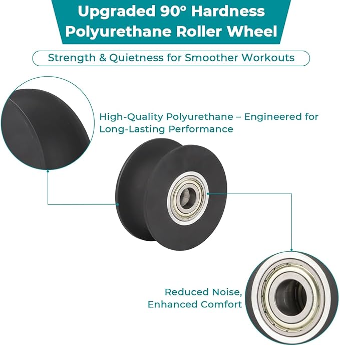 Elliptical Roller Wheel 340773 Polyurethane 90°Hardness Quiet LongLasting Fits For TreadLife For ProForm For NordicTrack
