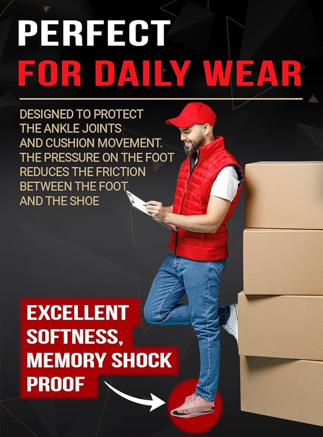 Work Pro Comfort Insoles - Shock Absorption - Low Arch - Cushioning Anti Fatigue Shoe Insert Men Women - Non-Slip - Soft Comfortable Work Boot Insoles - Foot Pain Relief (M, Black)