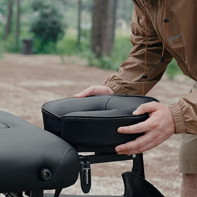 Universal-Size Ergonomic Crescent Memory Foam Face Cushion 632 for Massage Table Chair Headrest (Face Cushion Only) (Memory Foam, Black)