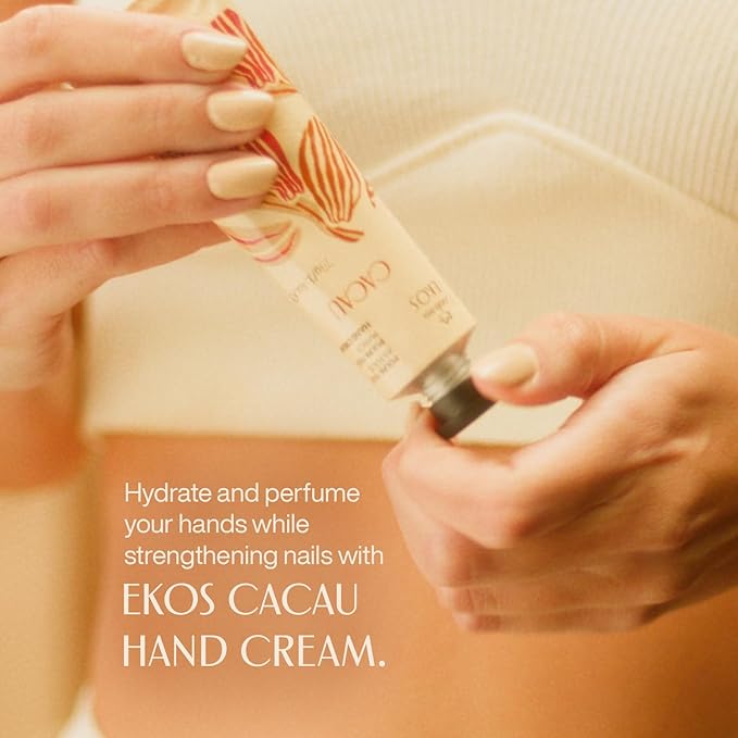 Natura Ekos Cacau Collagen Boosting Hand Cream - 48-Hour Deep Hydration Skin Moisturizer - Increase Skin's Natural Collagen - Vegan Skin Care - 2.6 oz (75g)
