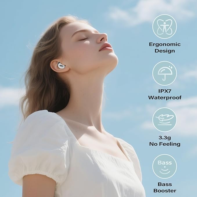 Sleep Earbuds, Mini ANC Wireless Earbuds Bluetooth 5.4 Headphones Deep Bass Stereo, 48H Playtime Ear Buds, 4 ENC Noise Cancelling Mic, In Ear IP7 Waterproof Earphones for Side Sleepers,Touch Control