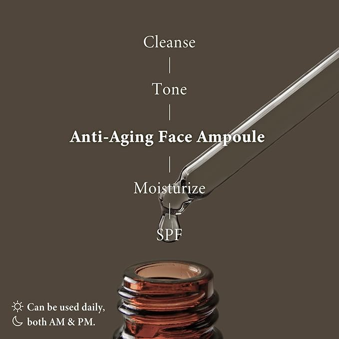 BIOCHEM 8-Oligopeptide Anti-Aging Face Ampoule – 30ml /1fl For Mature Skin – Hydrating Serum with NaPCA, Hyaluronic Acid for Wrinkle & Age Spots – Formula Firms, Lifts, Smooths– For All Skin Types