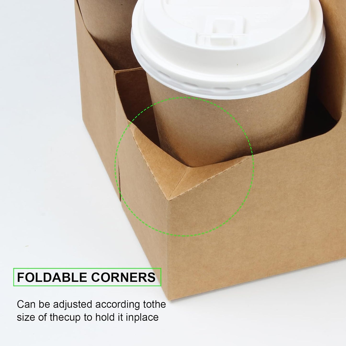 20Pack 2 Cup Drink Carrier Handle, Kraft Paperboard Disposable Drink Carrier with Handle 12-30 OZ to Go Coffee Cup Holder for Drinks, Takeout, Cafe and Restaurant Food Service Delivery