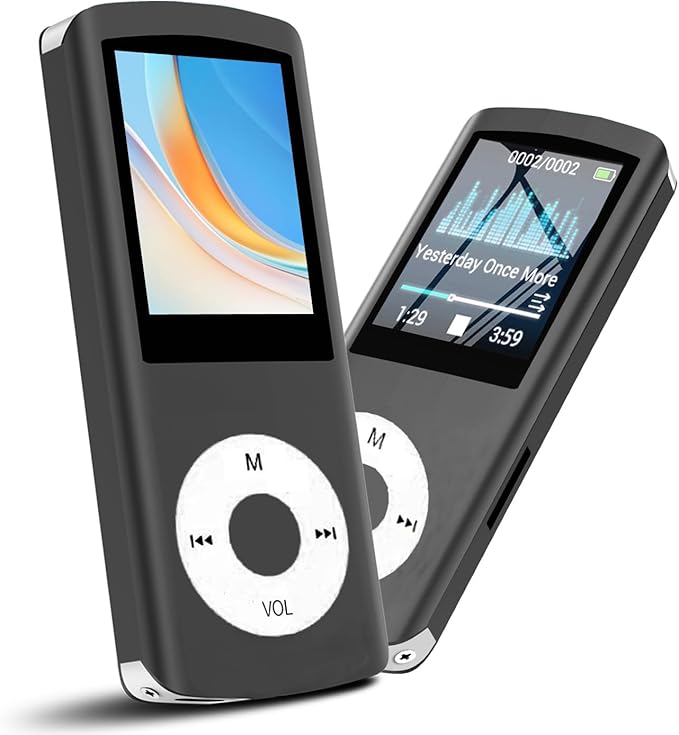 MP3 Player / MP4 Player, Hotechs MP3 Music Player with 64GB Memory SD Card Slim Classic Digital LCD 1.82'' Screen Mini USB Port with FM Radio, Voice Record (Black)