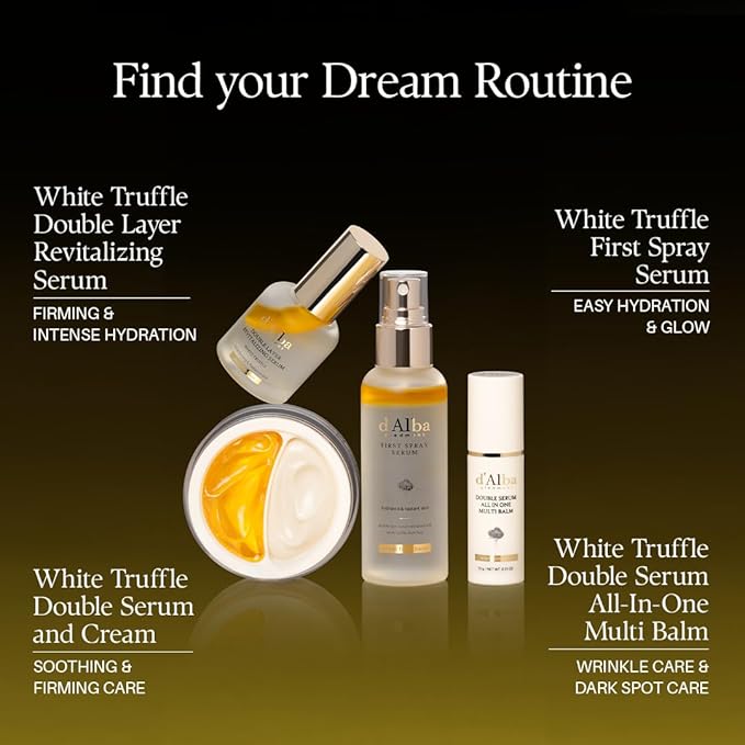 d'alba Piedmont Italian White Truffle Double Layer Revitalizing Serum, 100hr Hydration, Hyaluronic Acid and Centella Asiatica, Skin Firming and Tightening, Long-lasting Korean Skin Care (1.69 fl.oz)