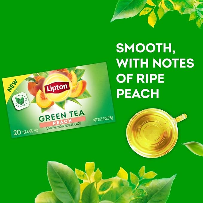 Lipton Peach Green Tea & Peach Mango Black Tea 20 CT (2ea) (Variety Pack)