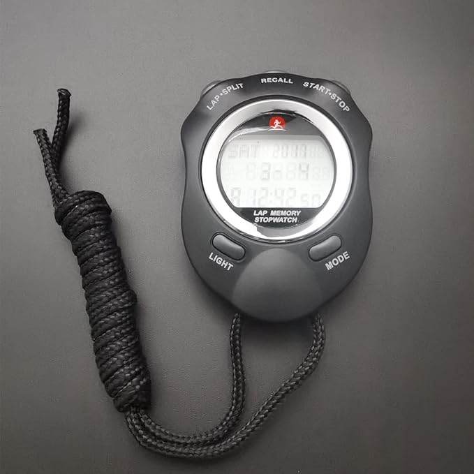 Stopwatch Timer, Digital Stop Watch with 0.01second & 0.001second Timing, Metal 10/100/400 Laps Memory, Rolilink Large dispaly Alarm Clock for Coach Sports Running Marathon