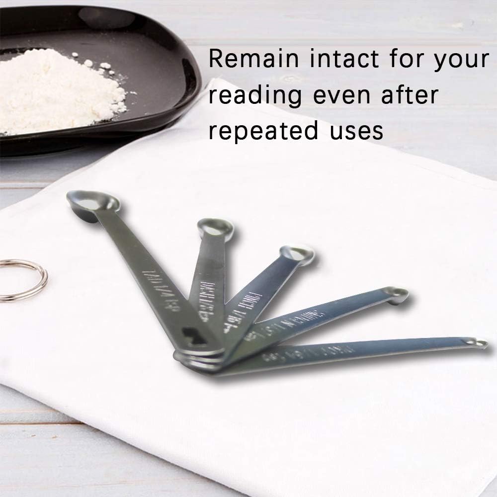 2Pack Mini Measuring Spoons Set, Heavy Duty Stainless Steel Teaspoon for Cooking and Baking, Suitable for Small Amount of Dry or Liquid Ingredients and Spices