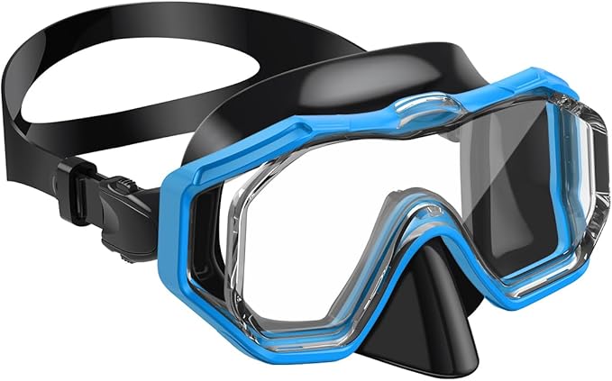 W WSTOO Kids Swim Goggles with Nose Cover,Snorkel Diving Swimming Mask for Youth 5-15,HD 3-Window Wide Vision Anti-Shattered Lens Anti-Fog&Leak